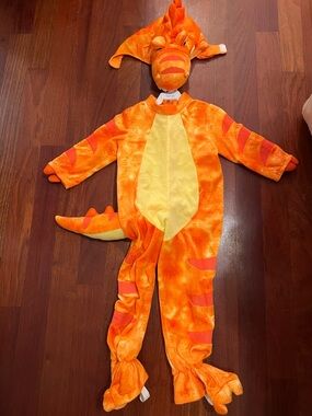 Amazon Orange and Yellow Plush Dragon Costume with Hood and Tail